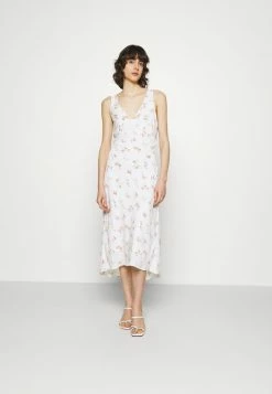 Abercrombie & Fitch VNECK MIDI SLIP DRESS - Day Dress - White