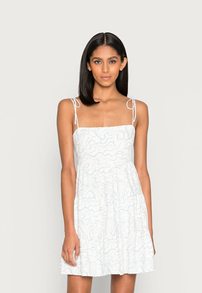 Abercrombie & Fitch TIE STRAP TRAPEZE MINI DRESS - Day Dress - Della Robbia Blue 1 Abercrombie & Fitch TIE STRAP TRAPEZE MINI DRESS - Day Dress - Della Robbia Blue