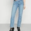 Abercrombie & Fitch Straight Leg Jeans - White/blue