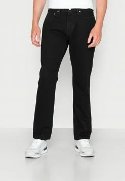 Abercrombie & Fitch STRAIGHT - Straight Leg Jeans - Saturated Black Wash