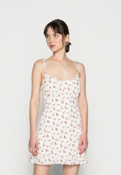 Abercrombie & Fitch BARE TIE SHOULDER SLIM WAIST MINI - Day Dress - White