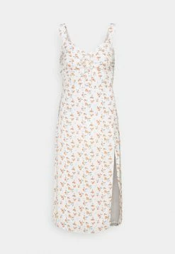 Abercrombie & Fitch CINCH FRONT MIDI DRESS - Day Dress - White -Abercrombie & Fitch Shop c815d828d1914df6bdde831451f94fe2