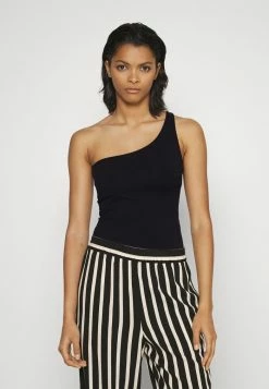 Abercrombie & Fitch BARE ONE SHOULDER - Print T-shirt - Black