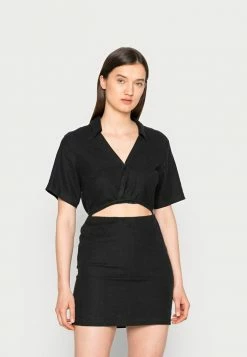 Abercrombie & Fitch WRAP FRONT FAUX SET - Day Dress - Black Solid