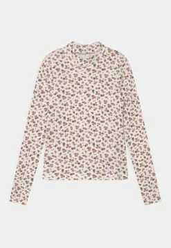 Abercrombie & Fitch COZY ESSENTIAL MOCKNECK PATTERN - Long Sleeved Top - Off White/pink