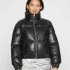 Abercrombie & Fitch POPPER PUFFER - Winter Jacket - Black