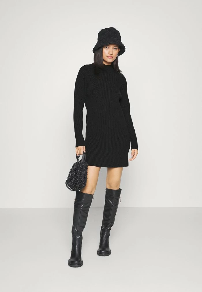 Abercrombie & Fitch MOCKNECK EASY DRESS - Jumper Dress - Black 2 Abercrombie & Fitch MOCKNECK EASY DRESS - Jumper Dress - Black - Image 2