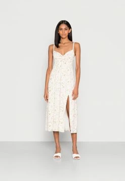 Abercrombie & Fitch TWIST FRONT - Day Dress - White Floral