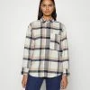 Abercrombie & Fitch LAYER PLAID - Blouse - White Blue