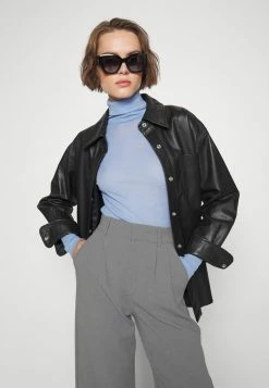 Abercrombie & Fitch TAILORED MENSWEAR WIDE LEG - Trousers - Grey -Abercrombie & Fitch Shop d0ab3dc16cfa4b57b6c64318b7a373b3