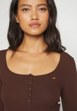 Abercrombie & Fitch ICON HENLEY - Long Sleeved Top - Puce -Abercrombie & Fitch Shop d0d39455cebc4f8b896f5d013dd4cf60