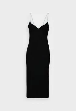 Abercrombie & Fitch NOTCH NECK PONTE - Jersey Dress - Black