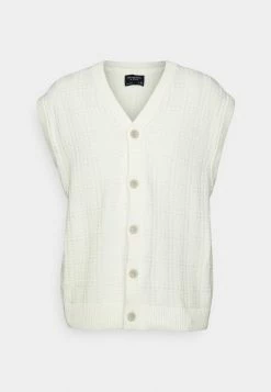 Abercrombie & Fitch BUTTON THRU - Waistcoat - White