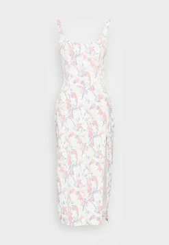 Abercrombie & Fitch CORSET MIDI DRESS - Shift Dress - White -Abercrombie & Fitch Shop d38ffd12d6f34526bf20d4523f69d1f8