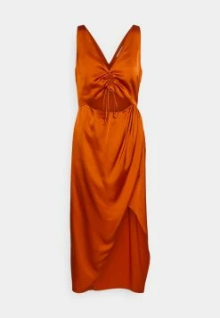 Abercrombie & Fitch CINCH FRONT DRAPY SKIRT MIDI - Cocktail Dress / Party Dress - Tan -Abercrombie & Fitch Shop d3eadb5ece45498b98ccc85f443f89cc