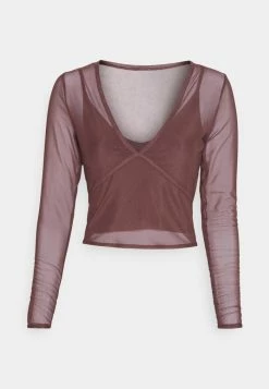 Abercrombie & Fitch TEE - Long Sleeved Top - Puce -Abercrombie & Fitch Shop d52cbb9a45494f7ba4725b522def97b4