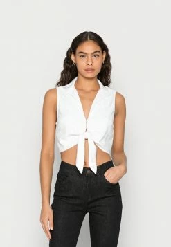 Abercrombie & Fitch BARE TIE FRONT - Top - Brilliant White