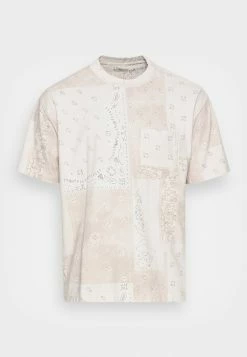 Abercrombie & Fitch ESSENTIAL CREW BLOCKING - Print T-shirt - Beige -Abercrombie & Fitch Shop d96f5f6ec149412191e3d8bc3a28b8fb