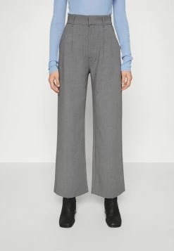 Abercrombie & Fitch TAILORED MENSWEAR WIDE LEG - Trousers - Grey