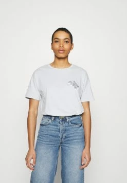 Abercrombie & Fitch BOYFRIEND LOGO TEE - Print T-shirt - Light Blue