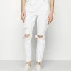 Abercrombie & Fitch DESTROY CURVE LOVE DUPE - Slim Fit Jeans - White
