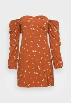 Abercrombie & Fitch DRAPED BODICE MINI - Day Dress - Brown Grounded -Abercrombie & Fitch Shop dd0ffd3cdb1e4b2c9fe4c42830d4a008