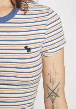 Abercrombie & Fitch ICON BABY CREW TEE FALL - Print T-shirt - White/blue -Abercrombie & Fitch Shop e1f06e25af884f69a1a36e062f1b6be7