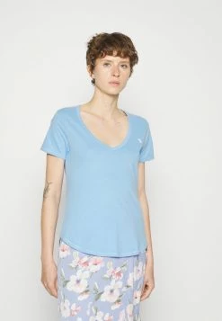 Abercrombie & Fitch VNECK 5 PACK - Basic T-shirt - Light Blue/dark Blue/white/black/wheat