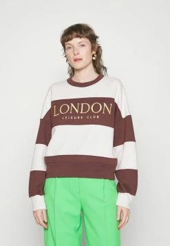 Abercrombie & Fitch DOLMAN SUNDAY CREW - Sweatshirt - Puce/white Sand