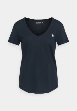 Abercrombie & Fitch SOFT TEE - Basic T-shirt - Navy