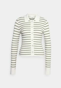 Abercrombie & Fitch BUTTON THROUGH CARDI - Cardigan - Jet Stream/green Stripe -Abercrombie & Fitch Shop e6ae6c65413942b5a98092842b048dbe