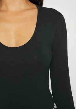 Abercrombie & Fitch ESSENTIAL CREW BODYSUIT - Long Sleeved Top - Black -Abercrombie & Fitch Shop e872f3ee9e1f4b2faeb201b2eaa47aa2