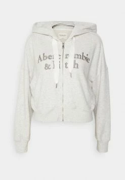 Abercrombie & Fitch LONG LIFE LOGO - Zip-up Sweatshirt - Grey Heather -Abercrombie & Fitch Shop e8847b824123481f921a9bca4019bdce