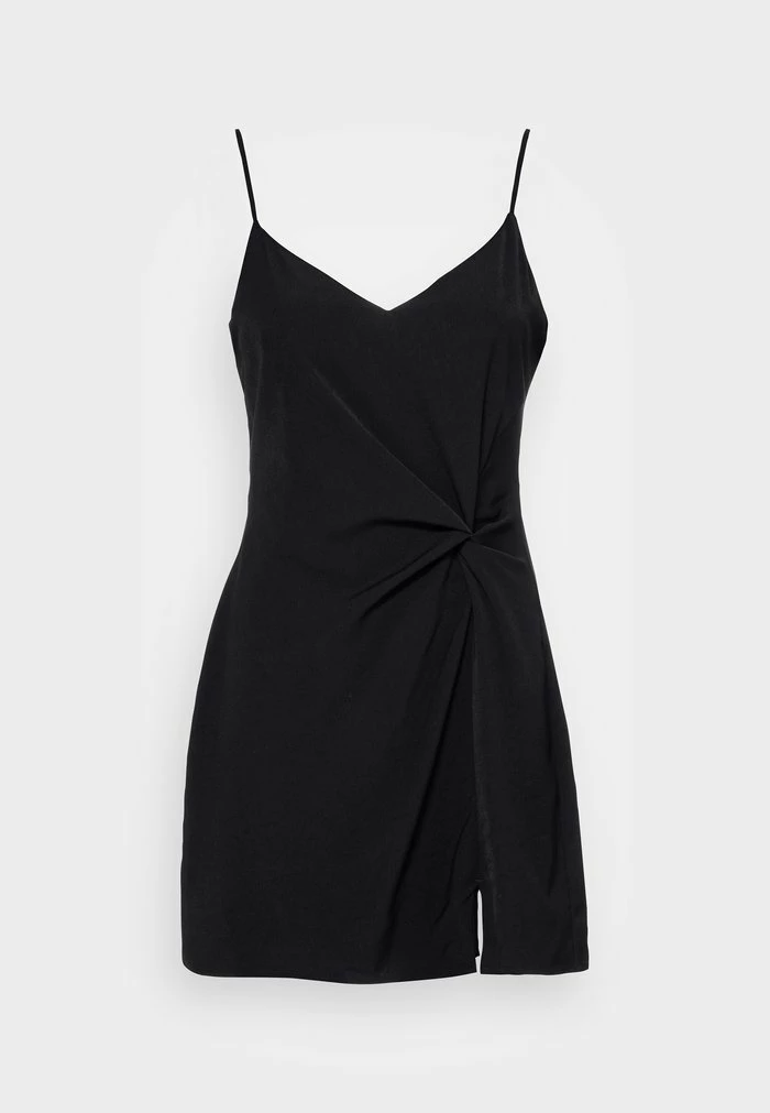 Abercrombie & Fitch DRAPED SLIP DRESS - Day Dress - Black Solid 4 Abercrombie & Fitch DRAPED SLIP DRESS - Day Dress - Black Solid - Image 4