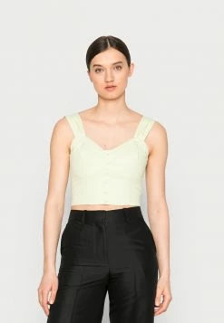 Abercrombie & Fitch BARE SLIM BUTTON THRU POPLIN - Top - Seedling Green