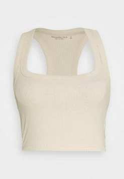 Abercrombie & Fitch BARE NECK CROP TANK - Top - Tan -Abercrombie & Fitch Shop ea1e554636d44e3b840636b2662ca74f