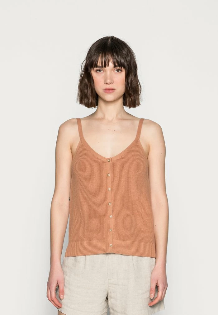 Abercrombie & Fitch DAYTIME BUTTON EASY TANK - Top - Brown 1 Abercrombie & Fitch DAYTIME BUTTON EASY TANK - Top - Brown