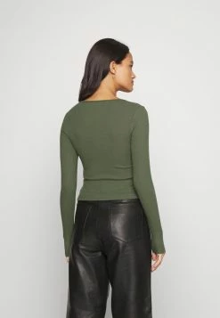 Abercrombie & Fitch ICON HENLEY - Long Sleeved Top - Thyme -Abercrombie & Fitch Shop ec2a68213fac4d2a893f9bb4d83d9043