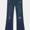 Abercrombie & Fitch BOOT DARK DESTROY - Bootcut Jeans - Black Denim