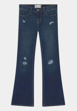 Abercrombie & Fitch BOOT DARK DESTROY - Bootcut Jeans - Black Denim