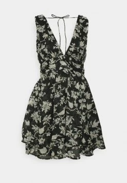 Abercrombie & Fitch RUCHED DRAMA MINI DRESS - Cocktail Dress / Party Dress - Black