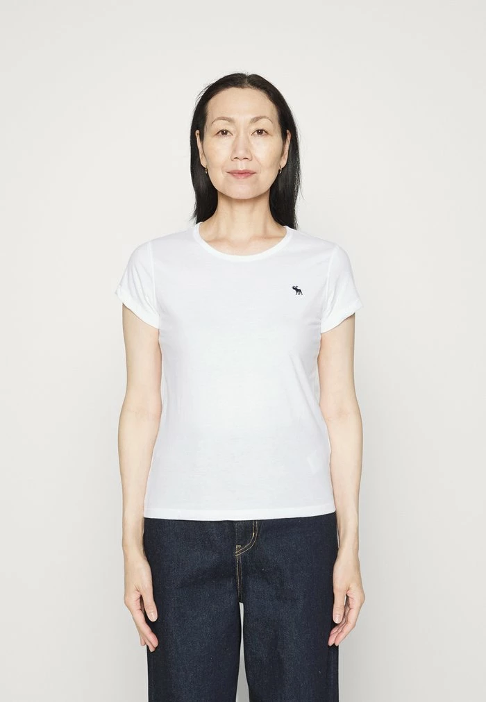 Abercrombie & Fitch CREW MULTI 3 PACK - Basic T-shirt - Oil Green/lobster Bisque/white 4 Abercrombie & Fitch CREW MULTI 3 PACK - Basic T-shirt - Oil Green/lobster Bisque/white - Image 4