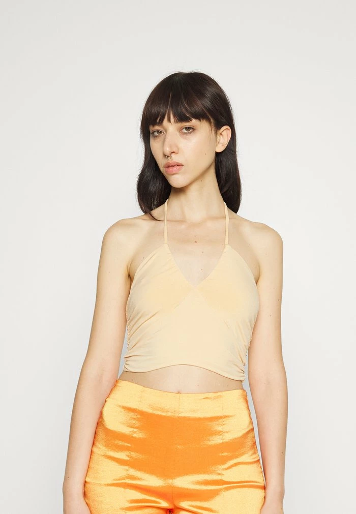 Abercrombie & Fitch BARE U SHAPED HALTER - Top - Yellow 1 Abercrombie & Fitch BARE U SHAPED HALTER - Top - Yellow