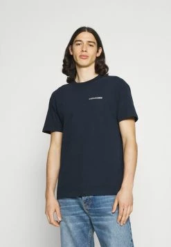 Abercrombie & Fitch CIRCLE FOIL GRAPHIC - Print T-shirt - Navy