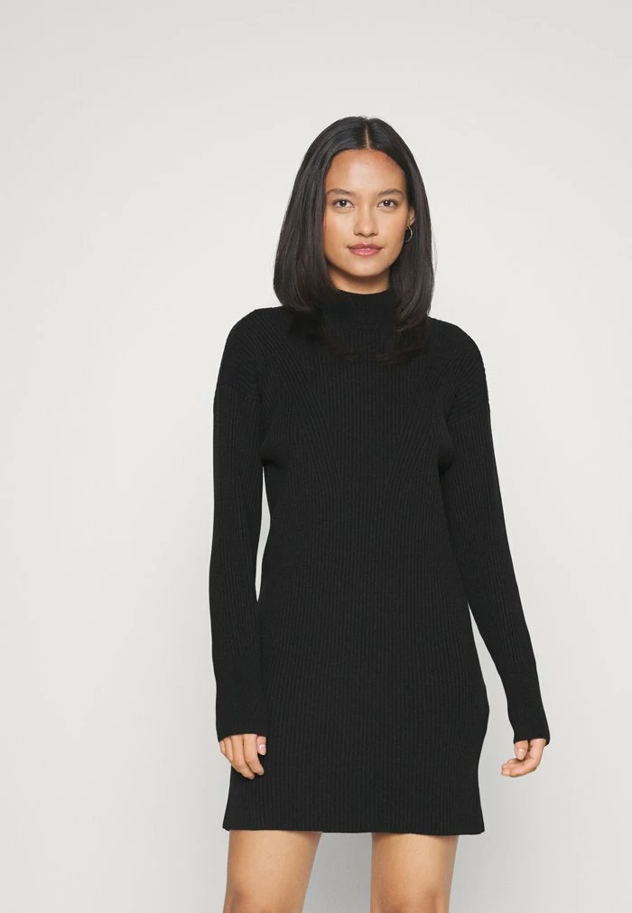 Abercrombie & Fitch MOCKNECK EASY DRESS - Jumper Dress - Black 1 Abercrombie & Fitch MOCKNECK EASY DRESS - Jumper Dress - Black