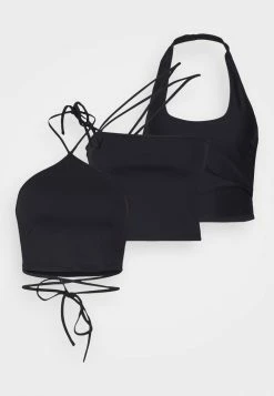 Abercrombie & Fitch SEAMLESS MULTI SILO 3 PACK - Top - Black Beauty