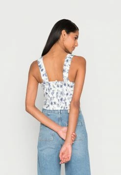 Abercrombie & Fitch BARE CORSET SET TOP - Blouse - White Print -Abercrombie & Fitch Shop f286fa6371224519b930823cd7553229
