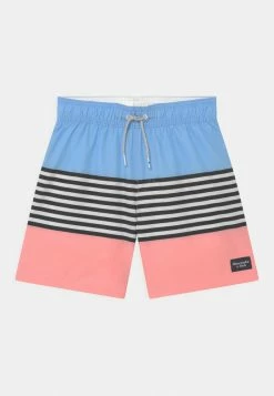 Abercrombie & Fitch HORIZONTAL STRIPE - Swimming Shorts - Orange/blue