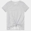 Abercrombie & Fitch KNOT-FRONT EASY TEE - Print T-shirt - White