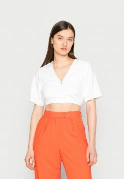 Abercrombie & Fitch WRAP STRAPPY - Blouse - Brilliant White